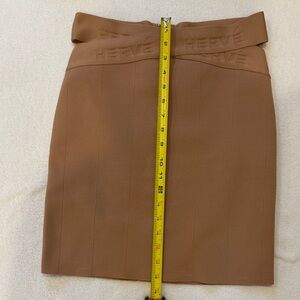 Herve Leger Brown Pencil Skirt